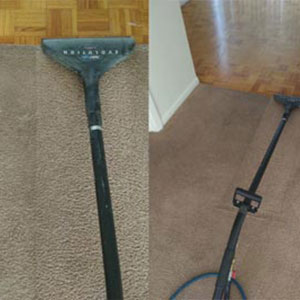 Before and After - Dark Stain Removed From Carpet